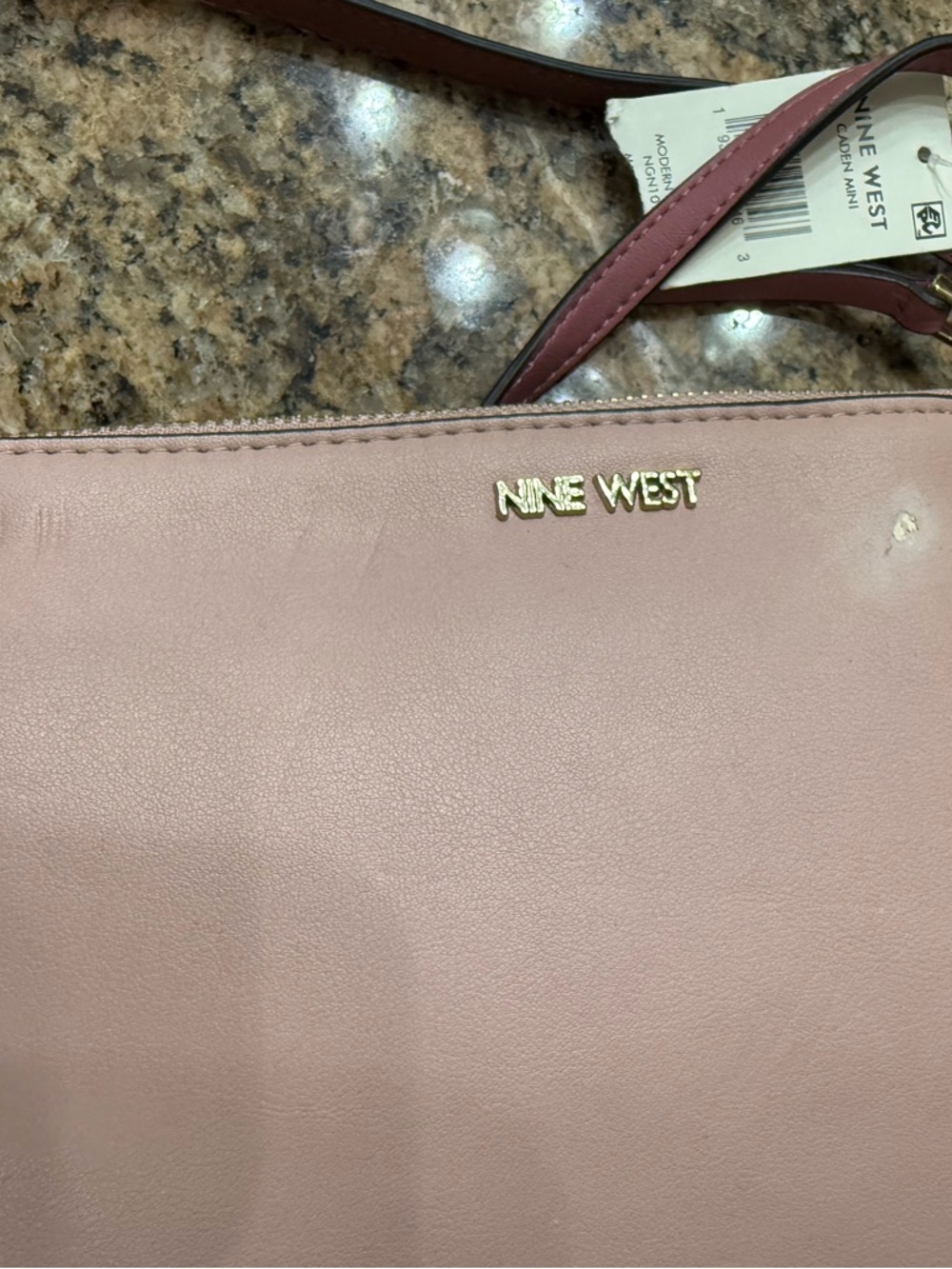 Nine West Dusty Pink Shoulder Bag with Gold Logo